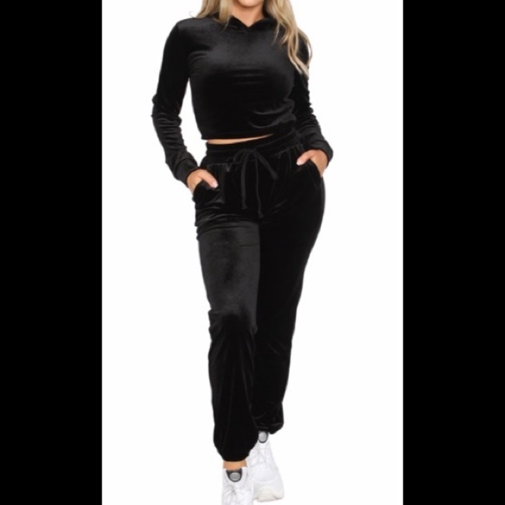 2 Piece Velour Hoodie Set